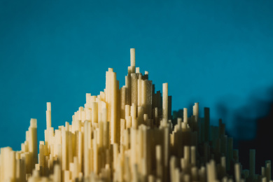 面条组成的建筑群