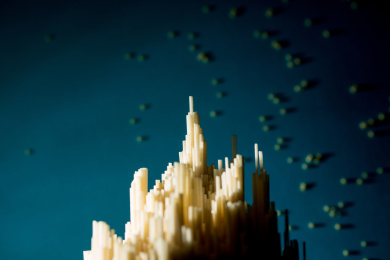 面条组成的建筑群