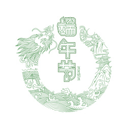 端午节插画图案，白色背景