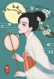 中国风古典汉服美人插画