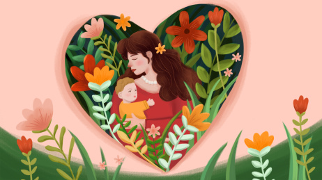 母亲节banner海报插画手绘