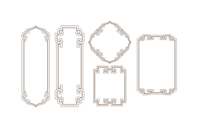 传统边框图案，白背景