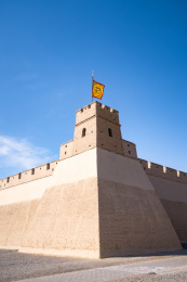 中国甘肃省的嘉峪关城楼