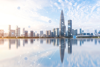 深圳人才公园和5G智慧城市概念