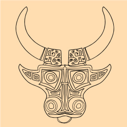 牛年吉祥矢量牛图腾图案