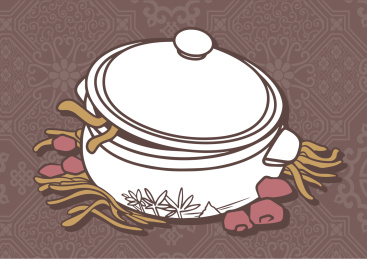 手绘菜品矢量插图