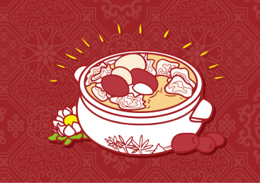 手绘菜品矢量插图