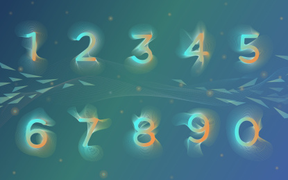 渐变数字质感矢量素材