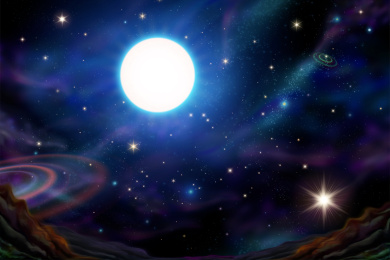 满月星空背景插图