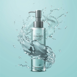 护肤按压瓶与缠绕水花特效