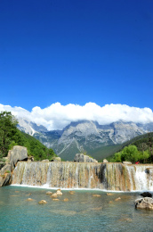 中国云南丽江玉龙雪山 蓝月谷