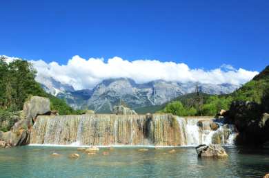 中国云南丽江玉龙雪山 蓝月谷
