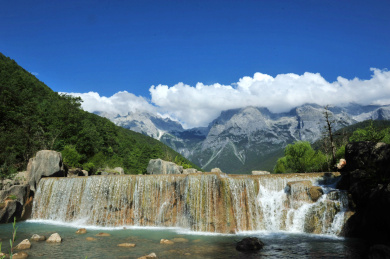 中国云南丽江玉龙雪山 蓝月谷