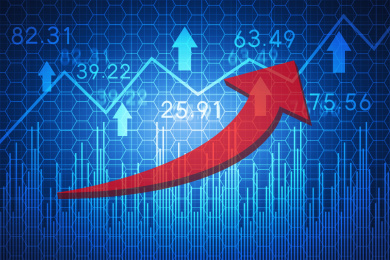股市股票科技感上升箭头走势