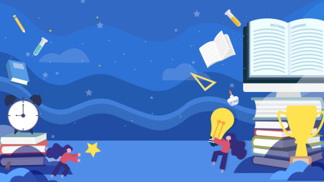 在线学习教育矢量插画