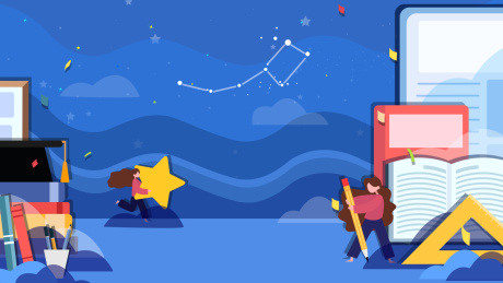 在线学习教育矢量插画