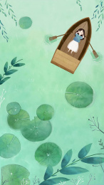 小女孩坐船上