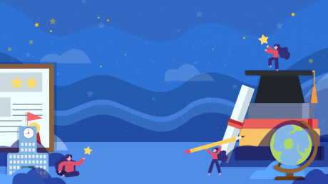 在线学习教育矢量插画