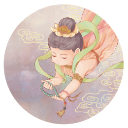 敦煌小飞天-持念珠