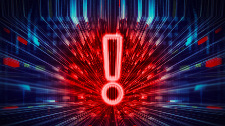 蓝色计算机病毒入侵警告科技三维场景