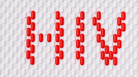 由两种颜色胶囊拼成的HIV