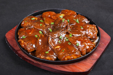 中餐美食-热菜-烧汁鲽鱼尾