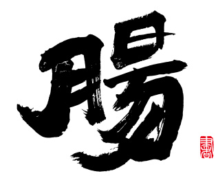 书法字手写肠 水墨