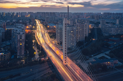 辽宁沈阳珠江桥夜景