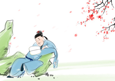 传统文化古典诗词水墨中国画插图李白醉酒