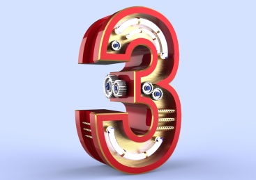 3D立体机械科技感数字文字 