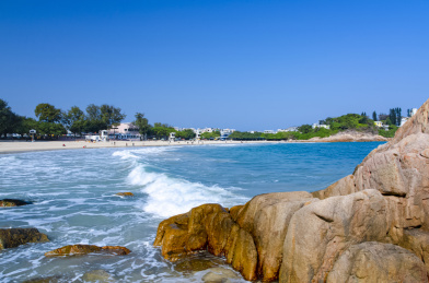 中国香港石澳半岛海滩礁石