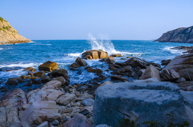 中国香港石澳半岛海滩礁石