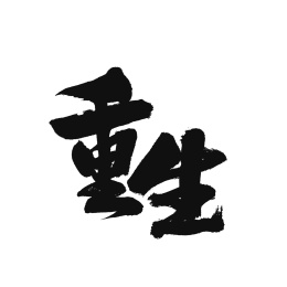 重生手写汉字书法字体字形中国风