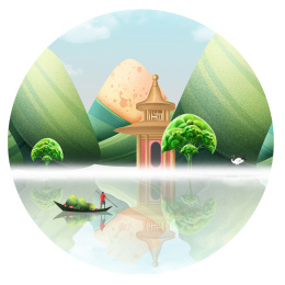 端午节插画大粽子山水