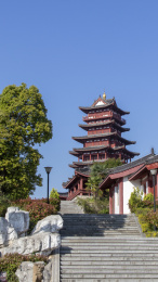 中国陕西省商洛市商南县鹿城公园的魁星楼