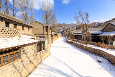 冬季雪后古北水镇