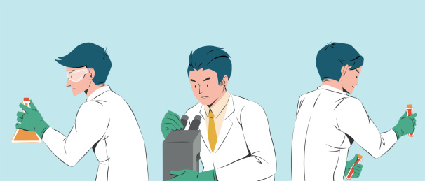 疫苗研究科学家插图