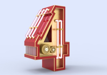 3D立体机械科技感创意数字文字