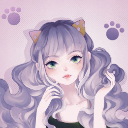 猫耳美女捋头发
