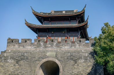 中国浙江杭州古代十大城门之一庆春门复古城