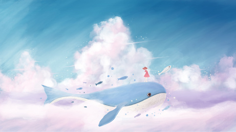 天空中飞翔的鲸鱼