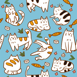 猫无缝插画