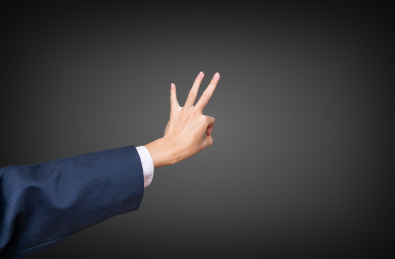 商务手势表示赞同认同合作概念