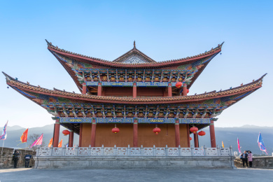 中式建筑屋檐和纹饰纹样