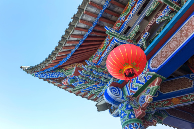 中式建筑屋檐和纹饰纹样