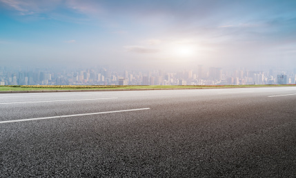 城市道路地面和建筑景观