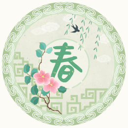 中国风古典四季春季桃花