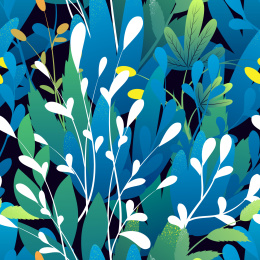 抽象植物无缝插画