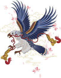 中国风国潮复古艺术翱翔云鹰插画