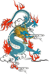 中国风国潮传统文化飞龙在天插画